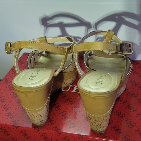 Guess Wedge Platform Sandals - Size 6 - Neutral Tan - Picture 5 of 9